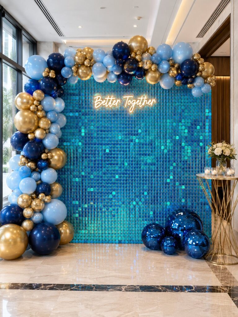 Blue Sequin Wall IMG 1