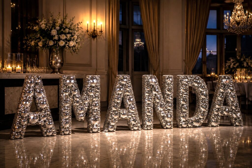 Disco Ball Numbers & Letters IMG 3