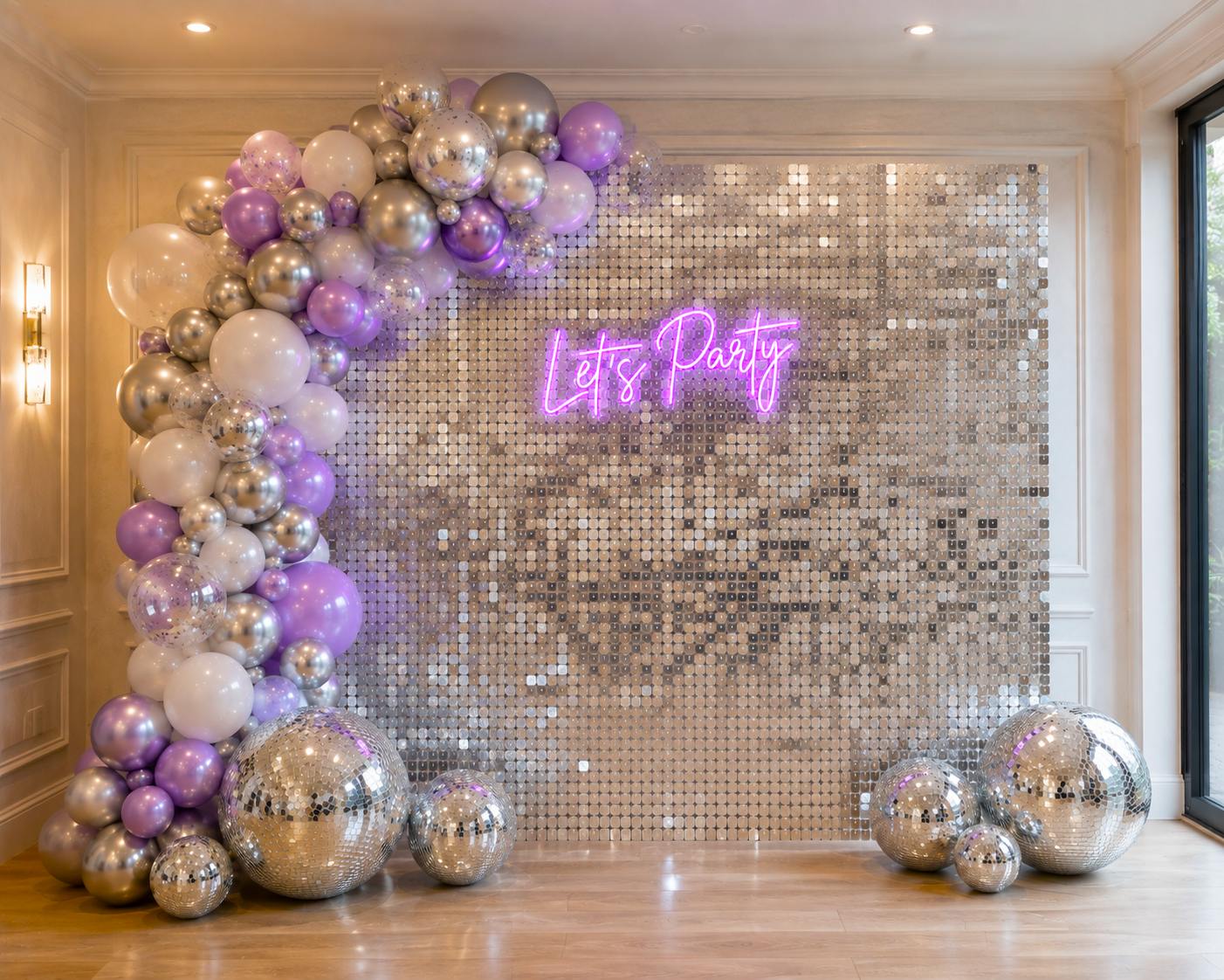 Silver Sequin Wall IMG 1