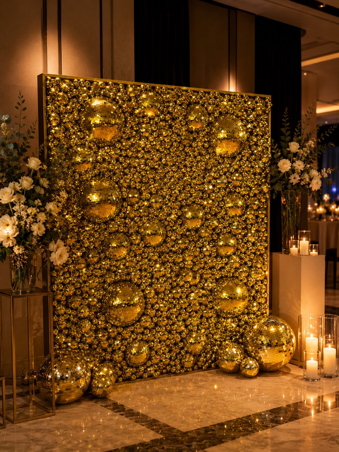gold-disco-wall-setup