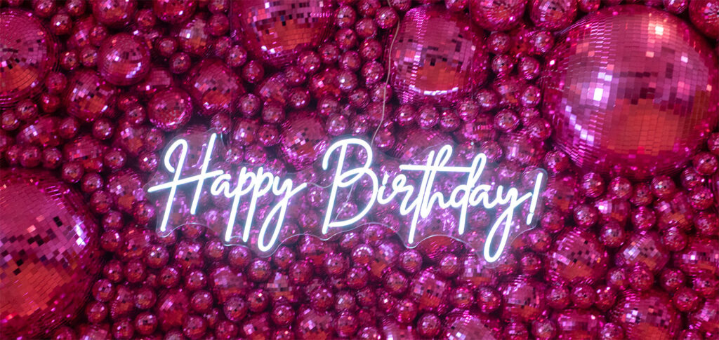 happy birthday neon sign