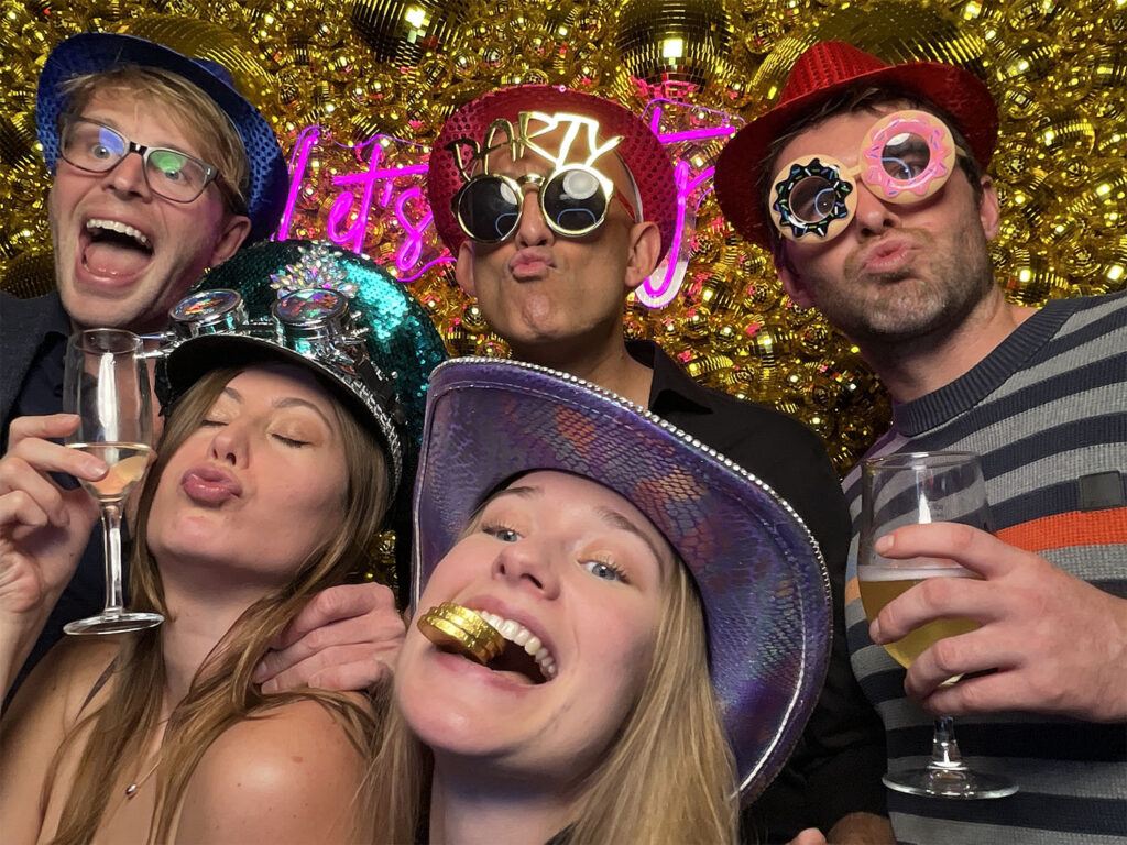 home page - prime booth golden disco wall photo booth