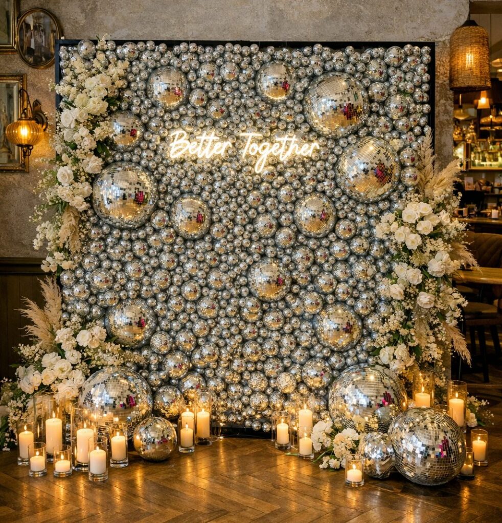 silver disco wall 12