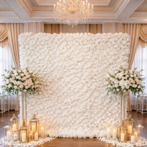 weddings white roses setup 2