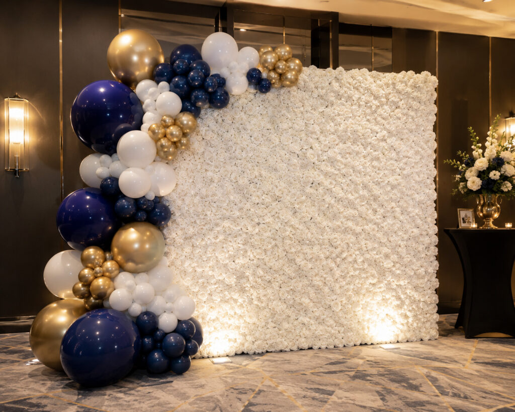 white roses wall corporate