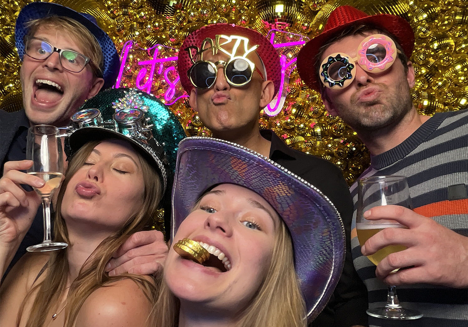 home page - prime booth golden disco wall photo booth